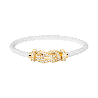 [Renovia Jewelry]CHANCE LARGE 8 フィギュアバックル フルダイヤモンドブレスレット ゴールド