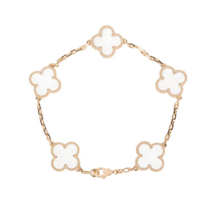 [Renovia Jewelry]CLOVER 5 MOTIF ROCK CRYSTAL BRACELET