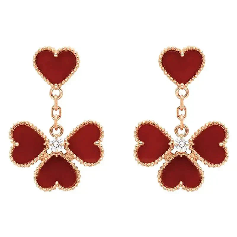 [Renovia Jewelry]SWEET CLOVER CARNELIAN EARRINGS