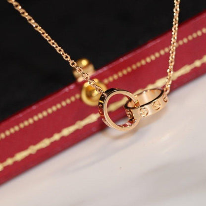 [Renovia Jewelry]LOVE NECKLACE PINK GOLD AND SILVER