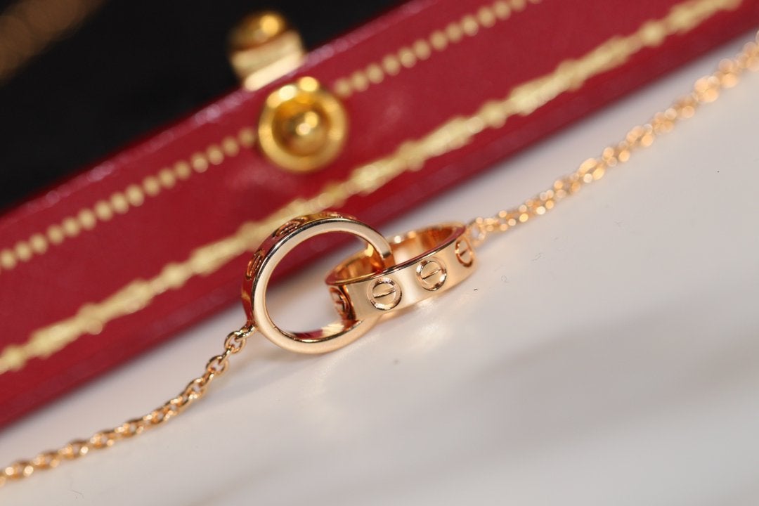 [Renovia Jewelry]LOVE NECKLACE PINK GOLD AND SILVER