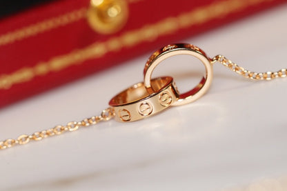 [Renovia Jewelry]LOVE NECKLACE PINK GOLD AND SILVER
