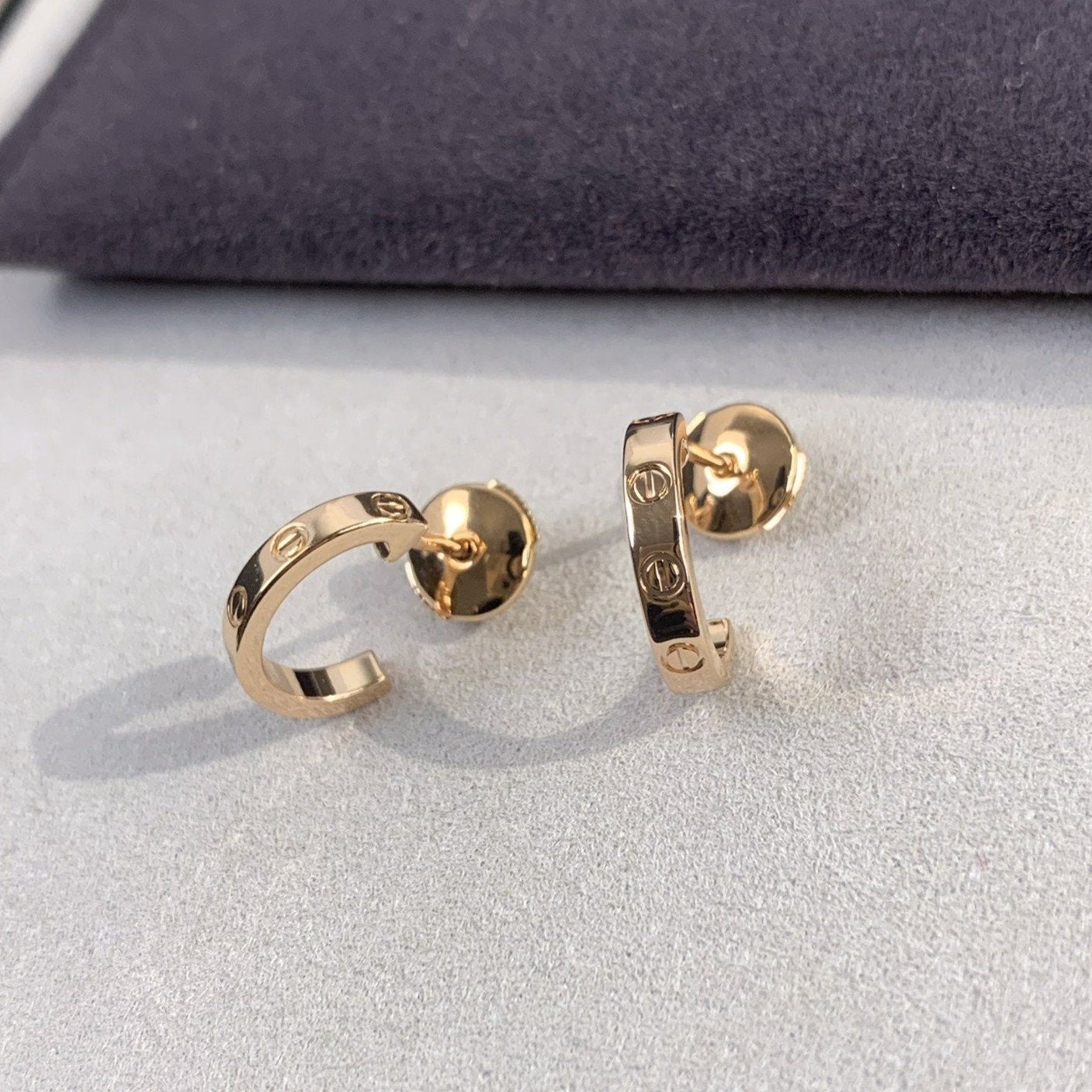 [Renovia Jewelry]LOVE EARRINGS 2.65MM PINK GOLD