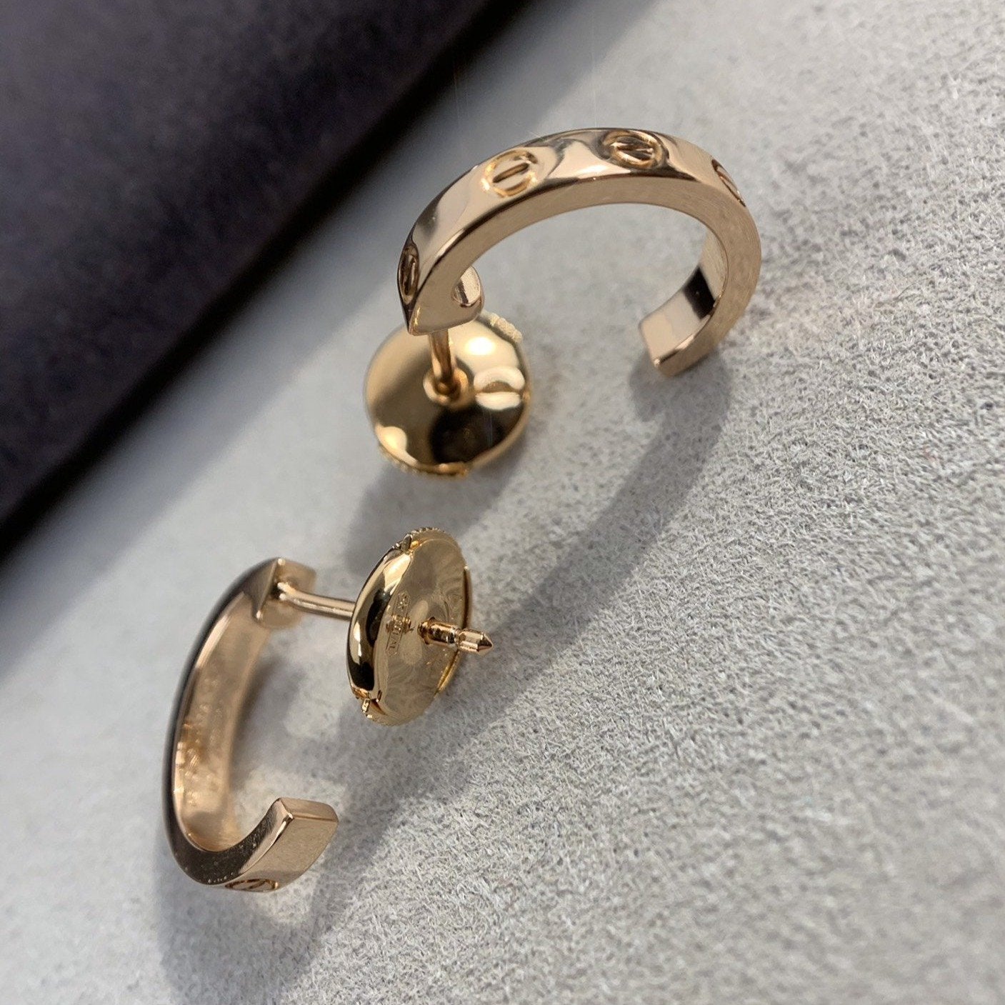 [Renovia Jewelry]LOVE EARRINGS 2.65MM PINK GOLD