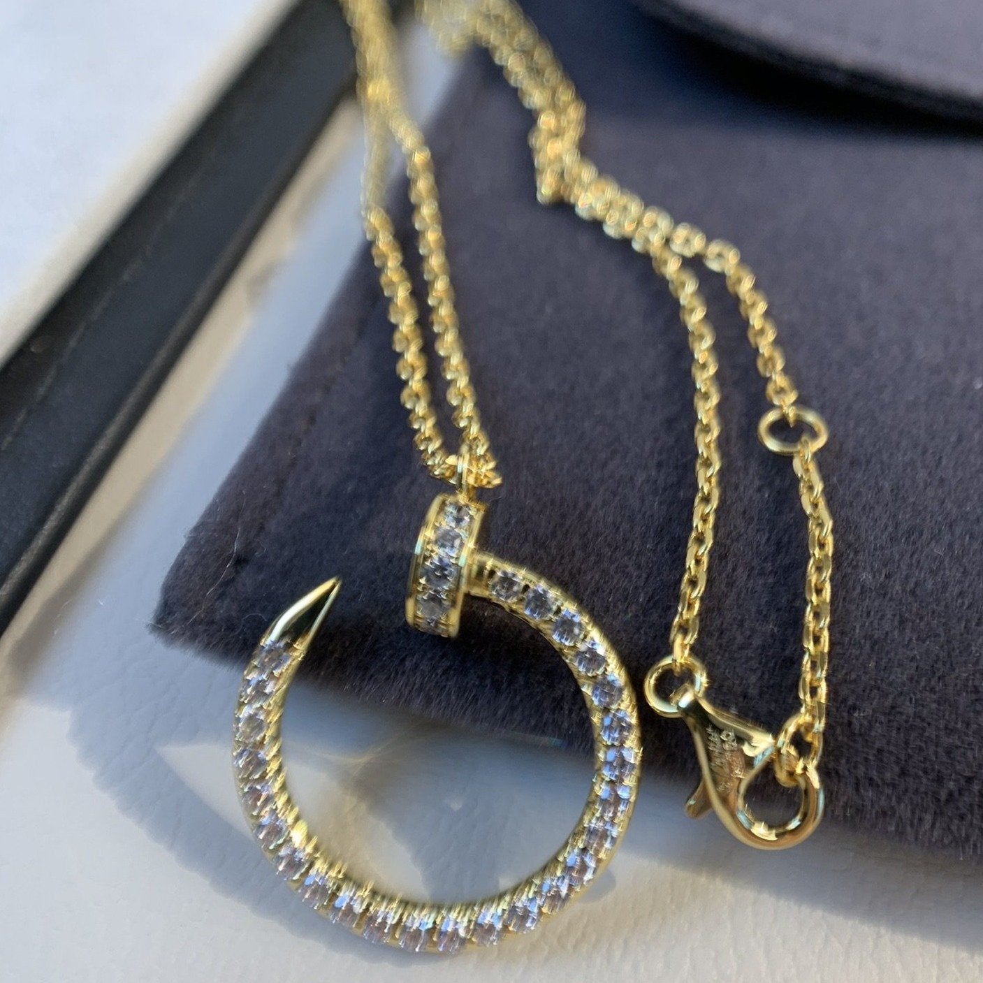 [Renovia Jewelry]JUSTE NECKLACE GOLD DIAMONDS