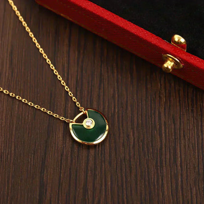 [Renovia Jewelry]AMULETTE GOLD MALACHITE NECKLACE