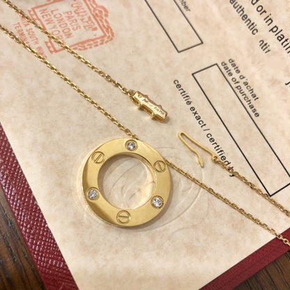 [Renovia Jewelry]LOVE NECKLACE 16MM 3 DIAMONDS