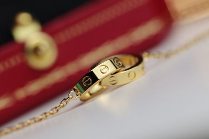 [Renovia Jewelry]LOVE NECKLACE DOUBLE RING GOLD