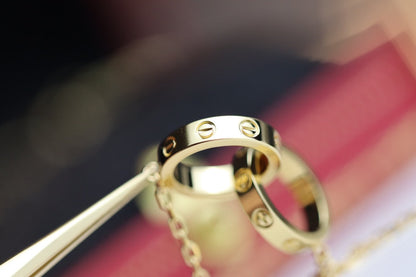 [Renovia Jewelry]LOVE NECKLACE DOUBLE RING GOLD