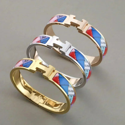 [Renovia Jewelry]H ブレスレット ドットボーダー 12MM