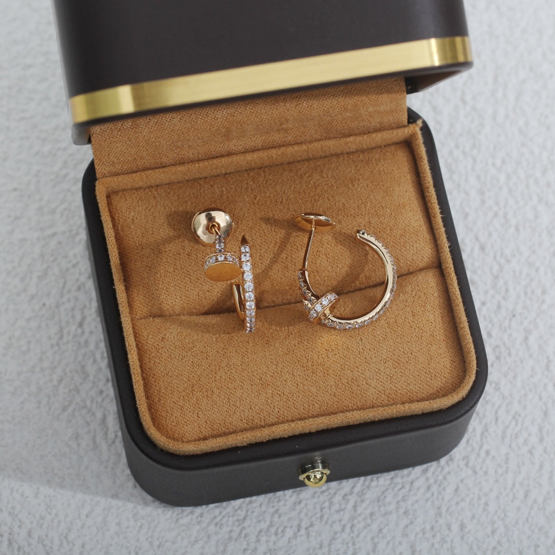 [Renovia Jewelry]JUSTE EARRINGS 12.75MM PINK GOLD DIAMOND