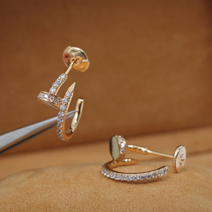 [Renovia Jewelry]JUSTE EARRINGS 12.75MM PINK GOLD DIAMOND