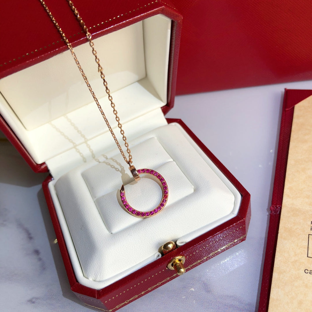 [Renovia Jewelry]JUSTE NECKLACE GOLD RED DIAMONDS