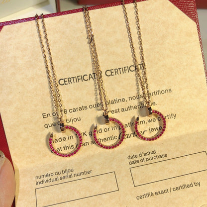 [Renovia Jewelry]JUSTE NECKLACE GOLD RED DIAMONDS