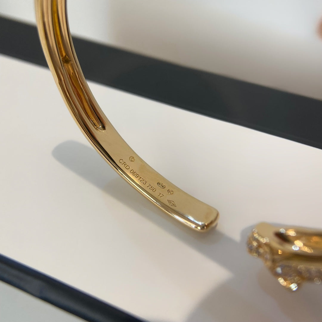 [Renovia Jewelry]PANTHERE GOLD DIAMOND OPEN BRACELET