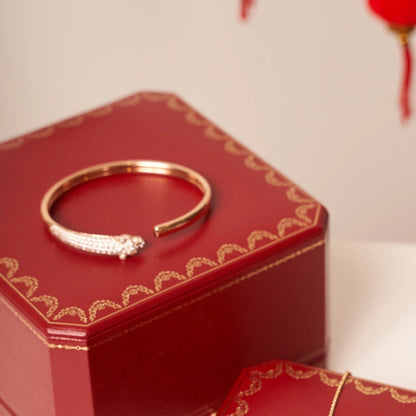 [Renovia Jewelry]パンテール ローズゴールド ダイヤモンド オープンブレスレット