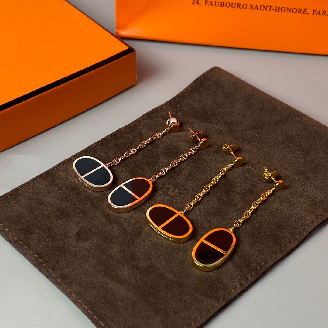 [Renovia Jewelry]チェーン ヴェルソ ブラックセラミックピアス