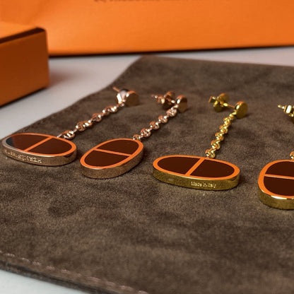 [Renovia Jewelry]チェーン ヴェルソ ブラックセラミックピアス
