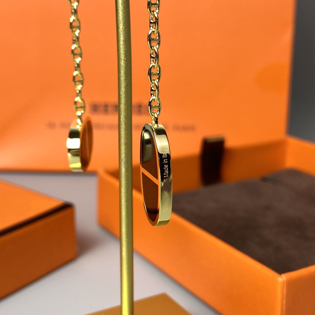 [Renovia Jewelry]チェーン ヴェルソ ブラックセラミックピアス