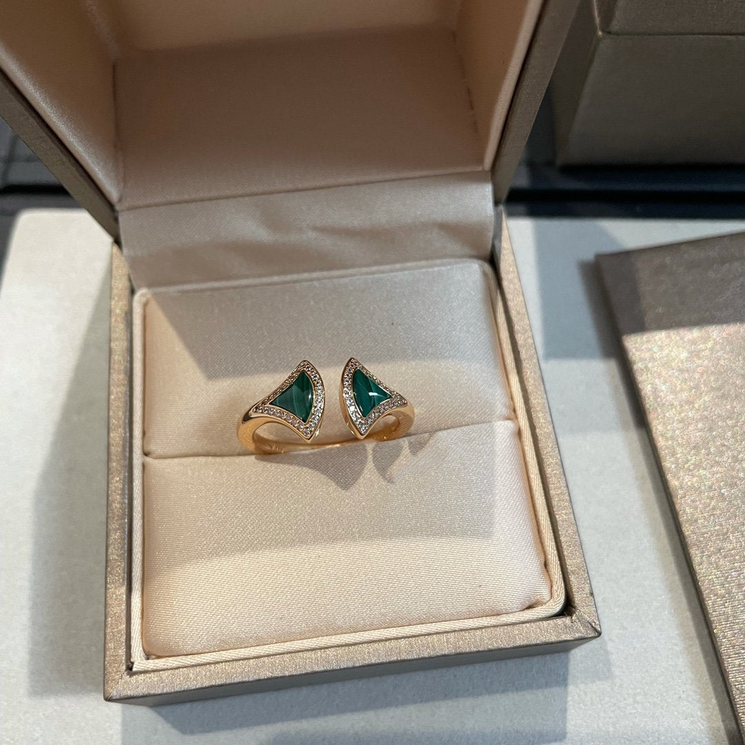 [Renovia Jewelry]ドリームマラカイトダイヤモンドオープンリング