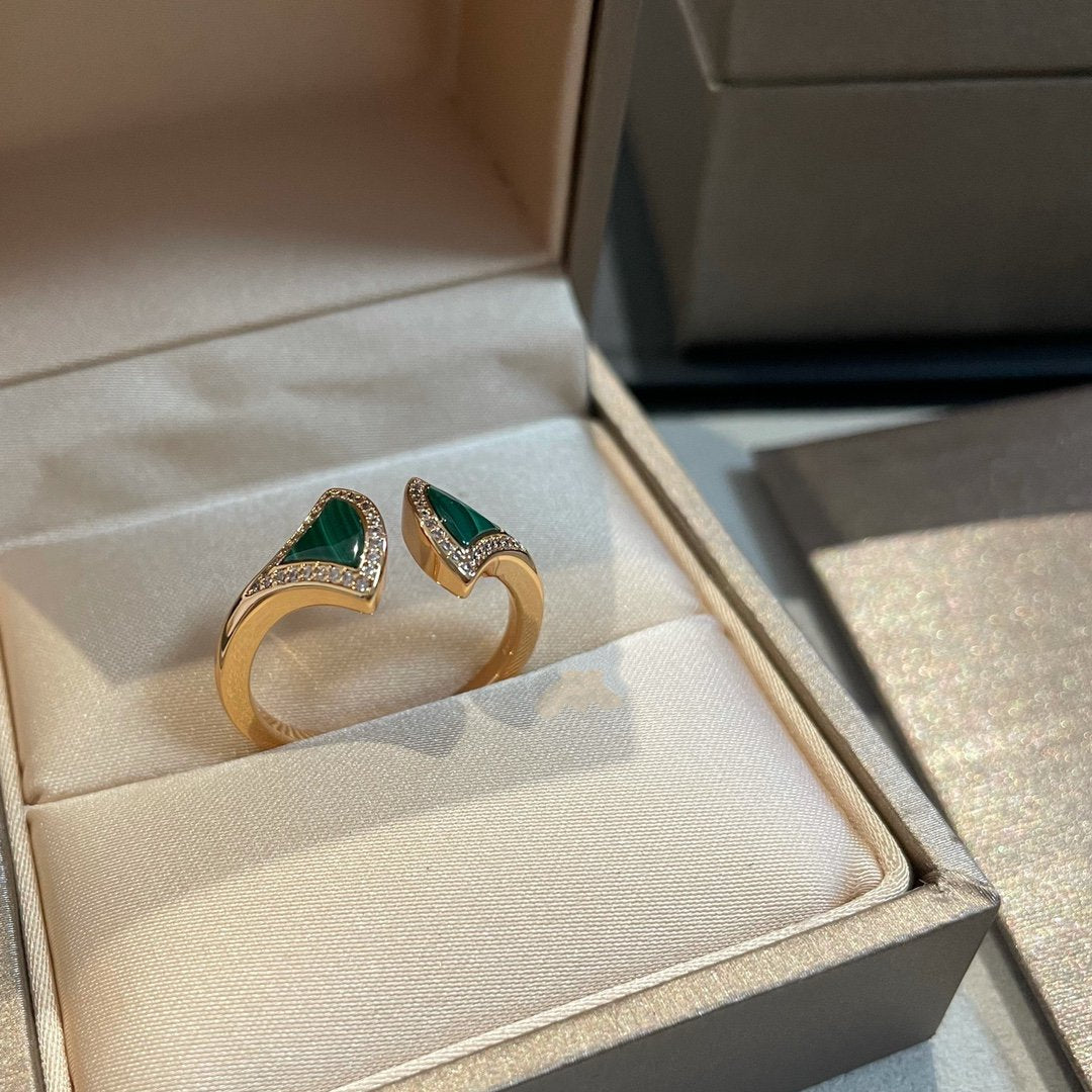 [Renovia Jewelry]ドリームマラカイトダイヤモンドオープンリング