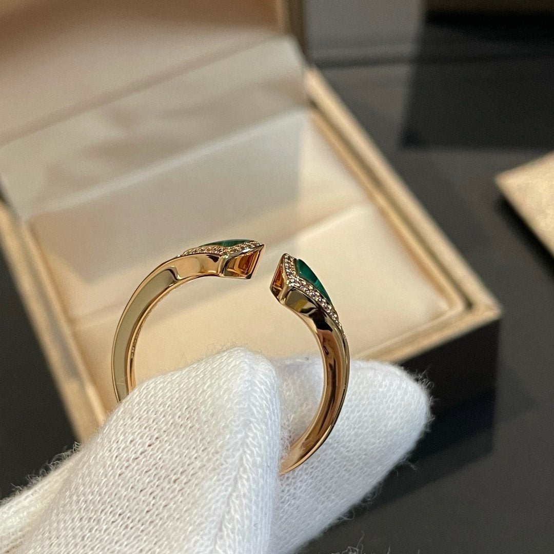[Renovia Jewelry]ドリームマラカイトダイヤモンドオープンリング