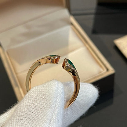[Renovia Jewelry]ドリームマラカイトダイヤモンドオープンリング