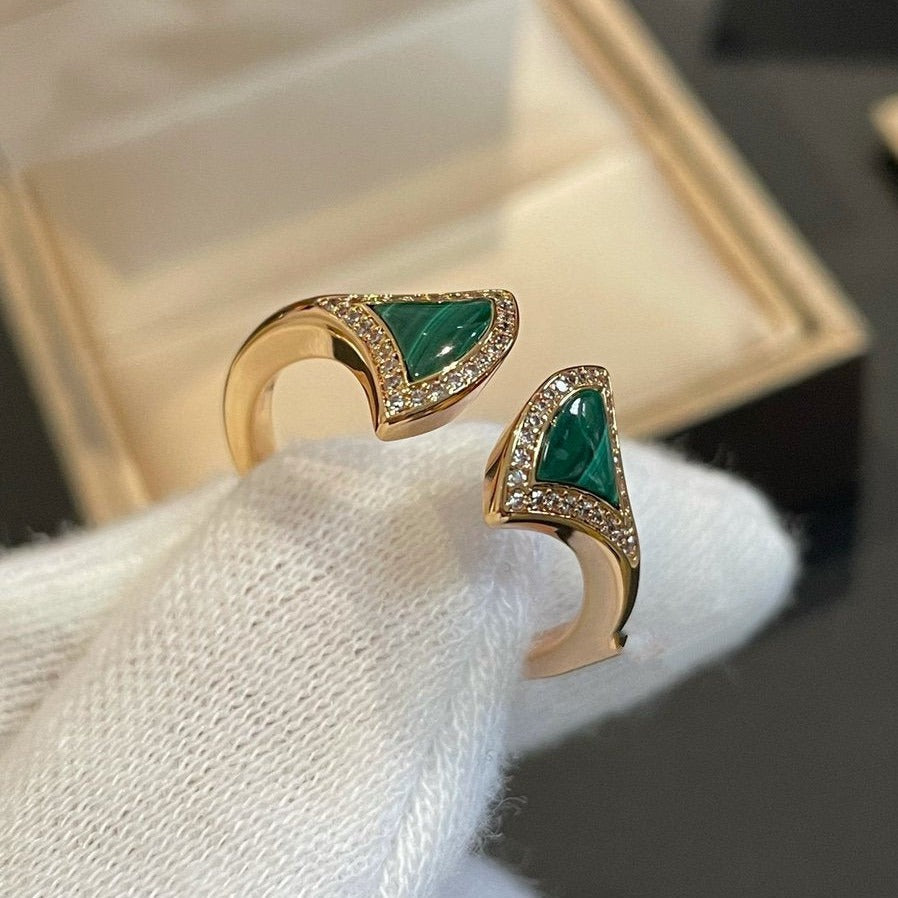 [Renovia Jewelry]ドリームマラカイトダイヤモンドオープンリング