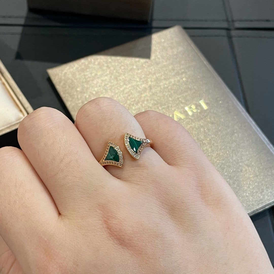 [Renovia Jewelry]ドリームマラカイトダイヤモンドオープンリング
