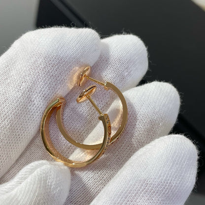 [Renovia Jewelry]LOVE DIAMOND PINK GOLD HOOP EARRINGS