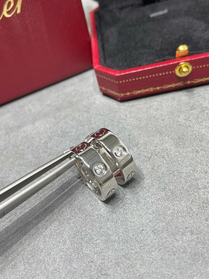 [Renovia Jewelry]LOVE 5.5MM 1 DIAMOND EARRINGS