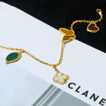 [Renovia Jewelry]ラッキースプリング 5モチーフ ゴールドブレスレット