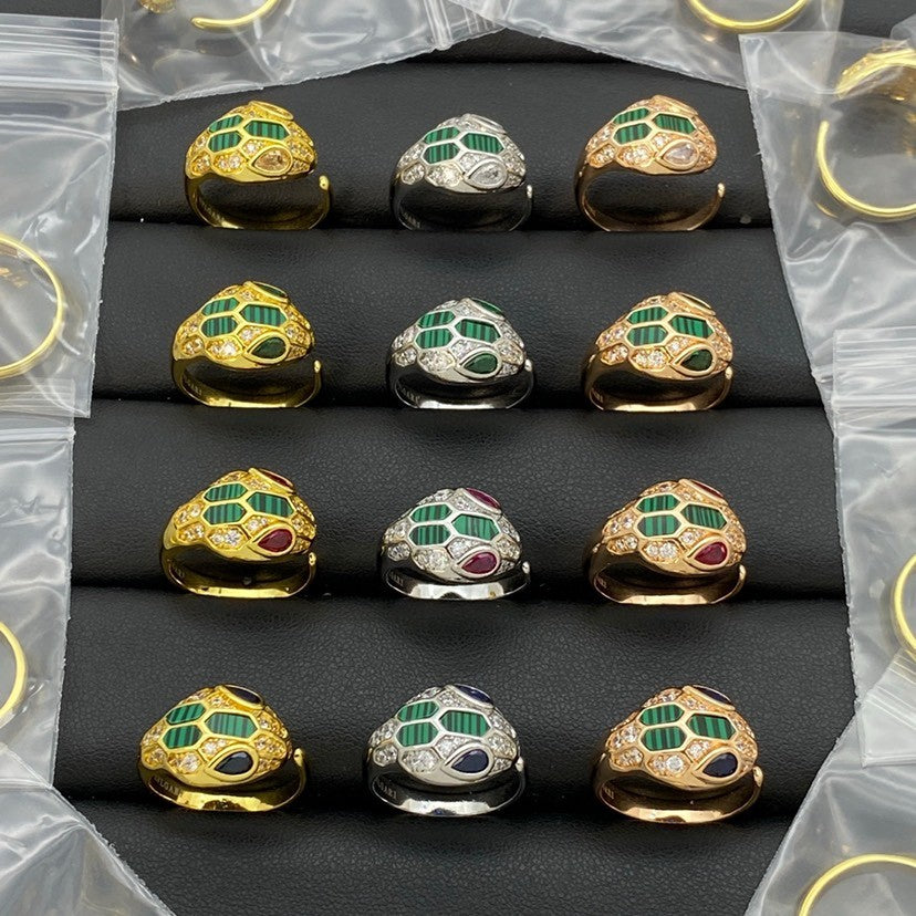 [レノビア ジュエリー]セルペンティリング ピンクゴールド ダイヤモンドパヴェ 3MM