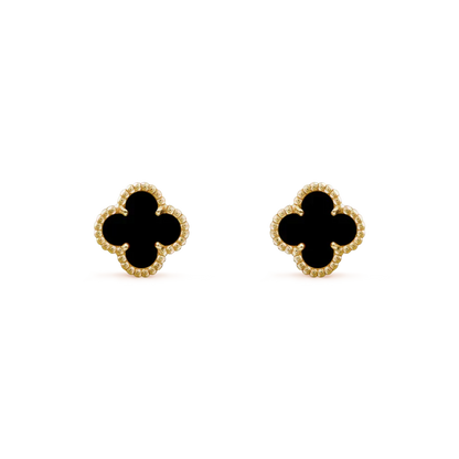 [Renovia Jewelry]CLOVER MINI 9.5MM BLACK MOP EARRINGS