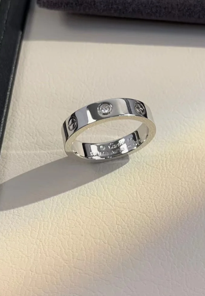 [Renovia Jewelry]LOVE RING 4MM 1 DIAMOND SILVER