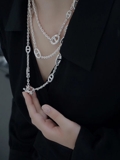[Renovia Jewelry]クラシックシルバーセーターチェーン