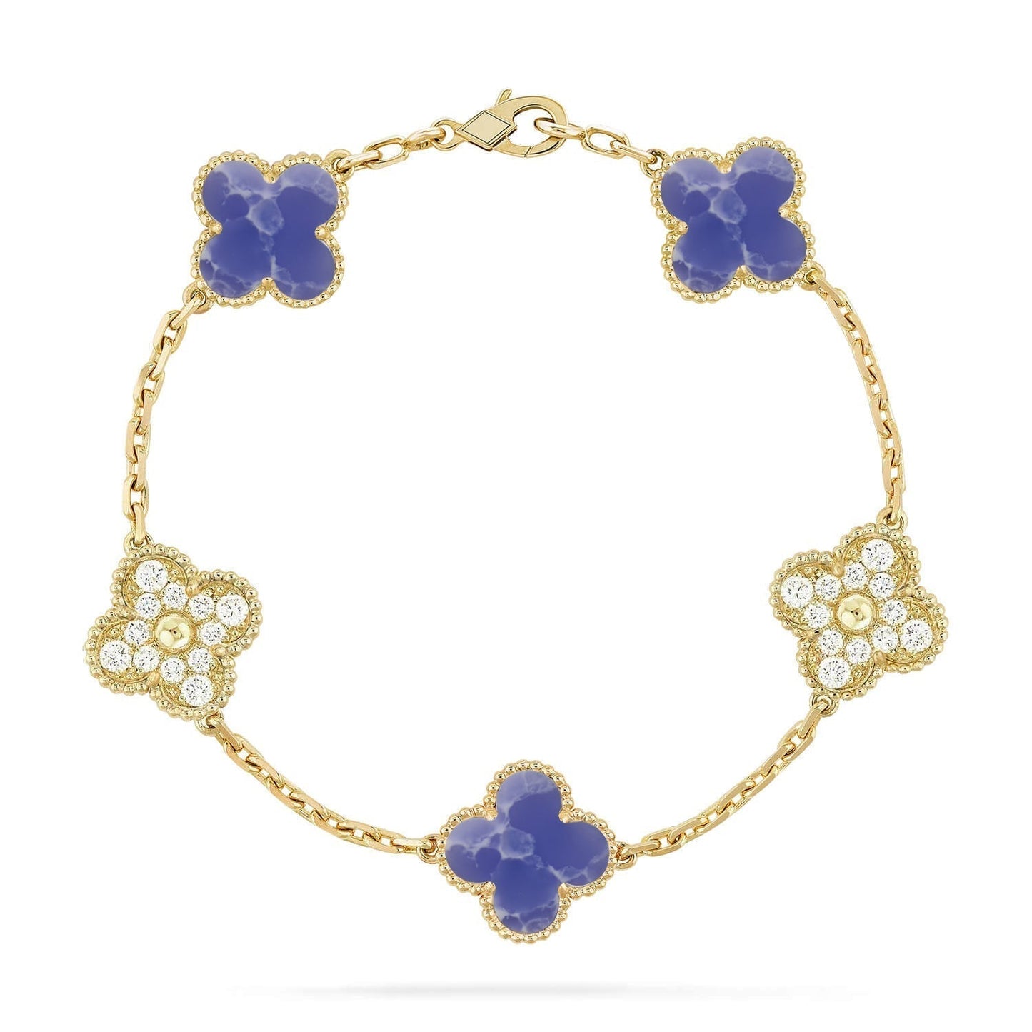 [Renovia Jewelry]CLOVER 5 MOTIF BLUE VEINS BRACELET COLLECTION