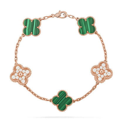 [Renovia Jewelry] CLOVER 5 MOTIF MALACHITE BRACELET COLLECTION