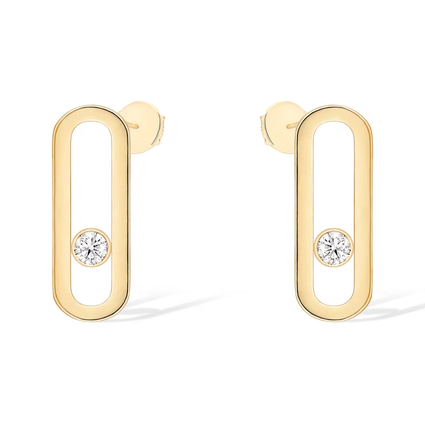 [Renovia Jewelry]MOVE UNO SMALL 1 DIAMOND EARRINGS