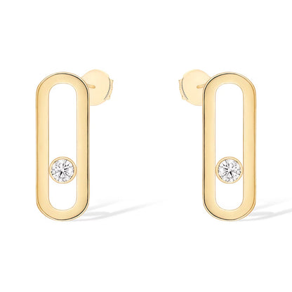 [Renovia Jewelry]MOVE UNO SMALL 1 DIAMOND EARRINGS