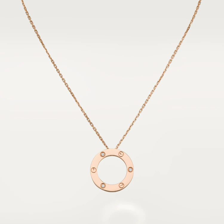 [Renovia Jewelry]LOVE NECKLACE 16MM 3 DIAMONDS