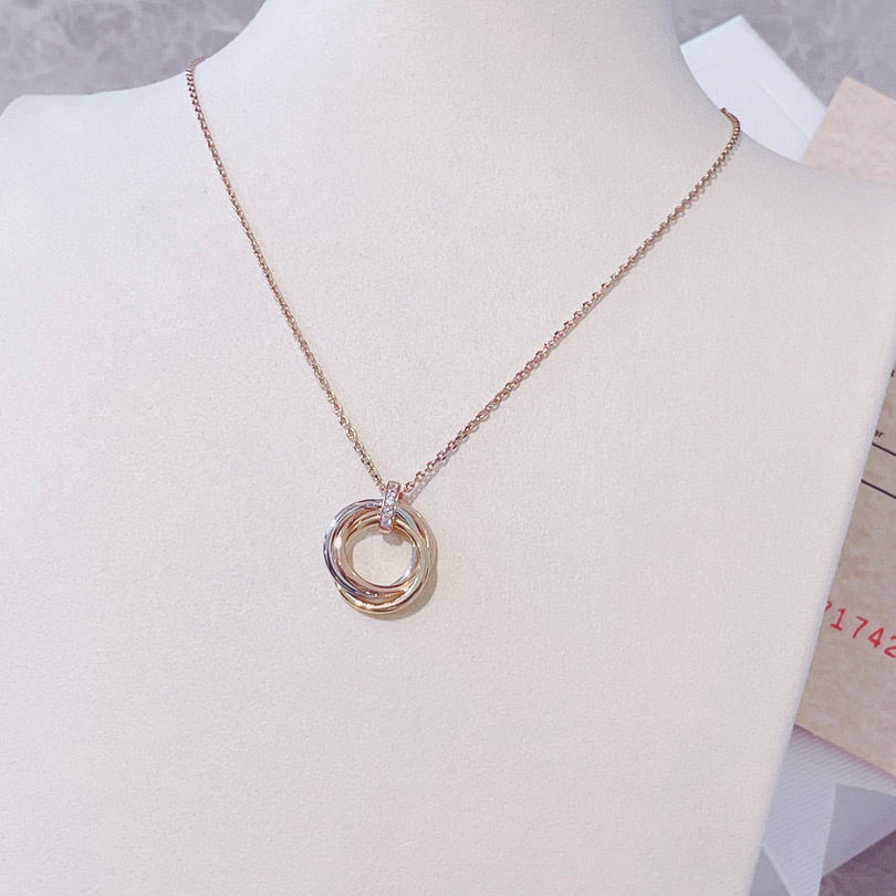 [Renovia Jewelry]TRINITY NECKLACE GOLD  DIAMONDS