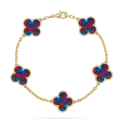 [Renovia Jewelry]CLOVER 5 MOTIF COLOR GEMSTONES BRACELET COLLECTION