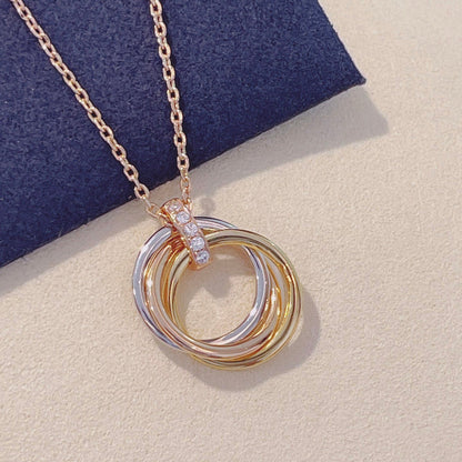 [Renovia Jewelry]TRINITY NECKLACE GOLD  DIAMONDS
