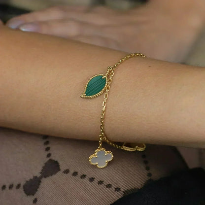 [Renovia Jewelry]ラッキースプリング 5モチーフ ゴールドブレスレット