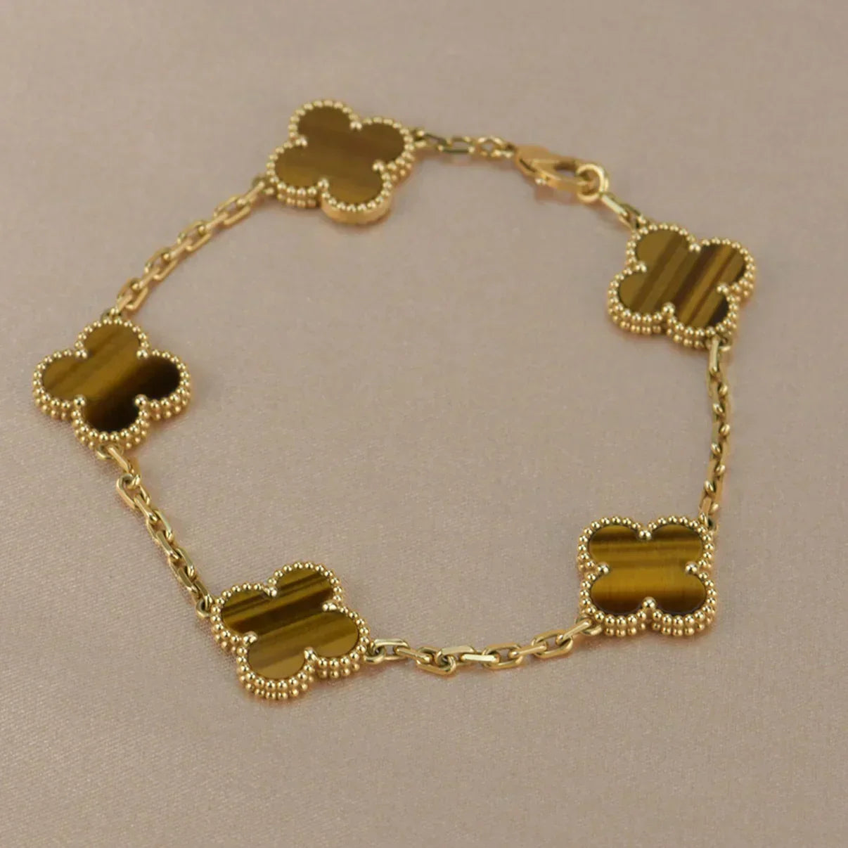 [Renovia Jewelry] CLOVER 5 MOTIFS TIGER EYE BRACELET COLLECTION
