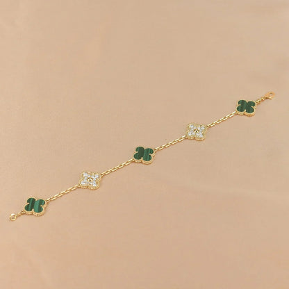 [Renovia Jewelry] CLOVER 5 MOTIF MALACHITE BRACELET COLLECTION