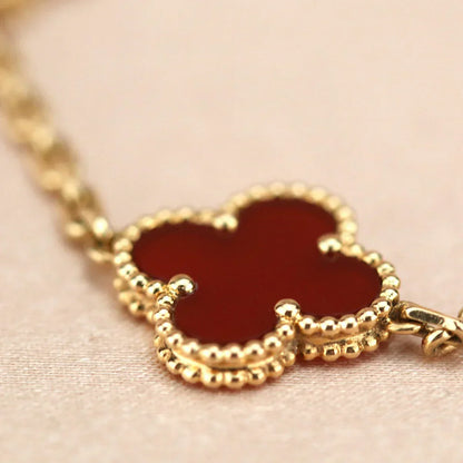 [Renovia Jewelry] CLOVER 5 MOTIF RED CORNELIAN BRACELET COLLECTION