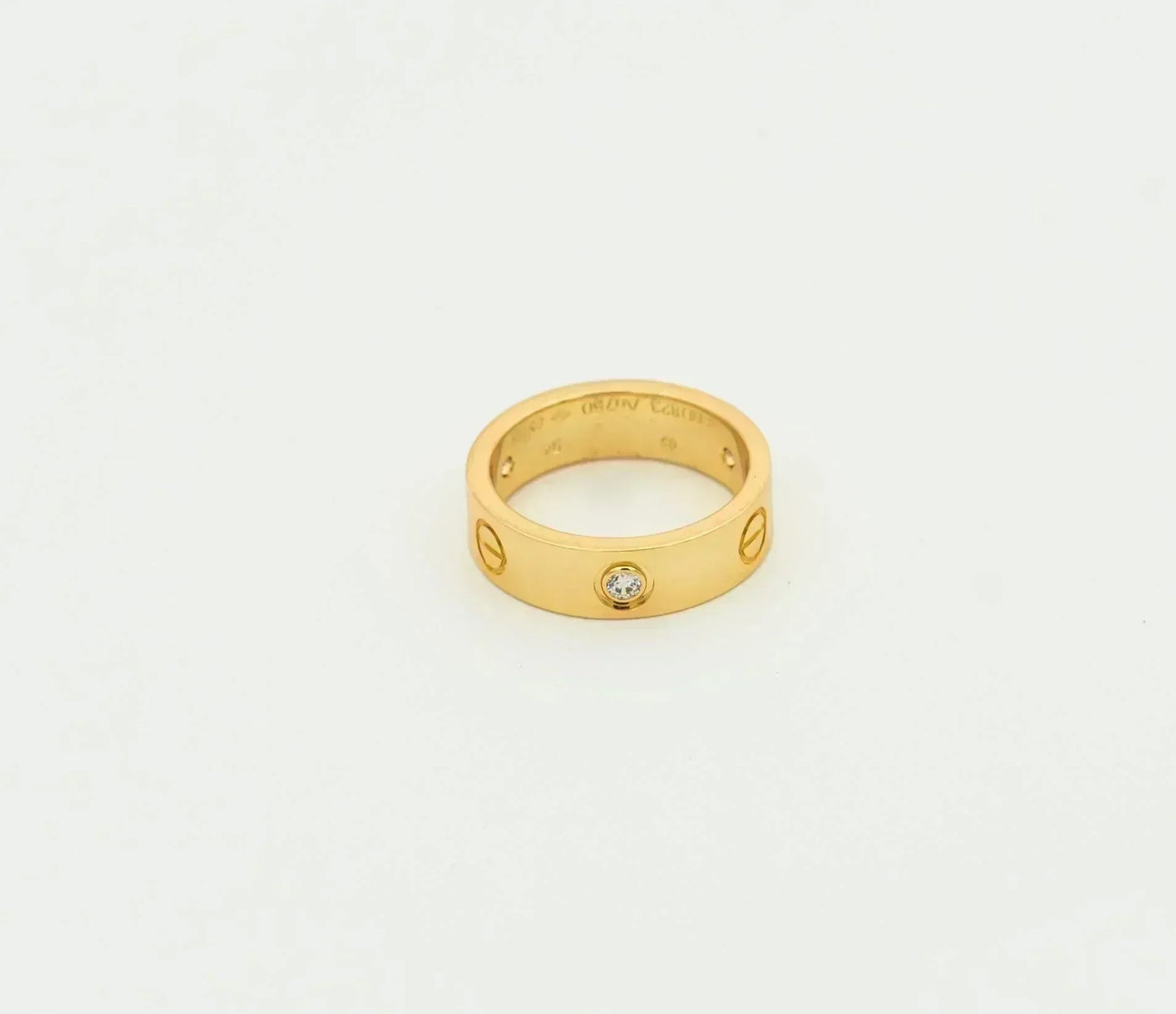 [Renovia Jewelry]LOVE RING 5.5MM 3 DIAMONDS GOLD