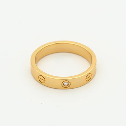 [Renovia Jewelry]LOVE RING 4MM 1 DIAMOND PINK GOLD